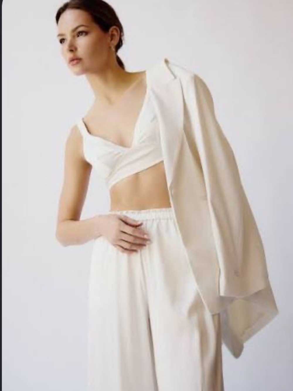 Women’s Satin Bralette Top in Ivory